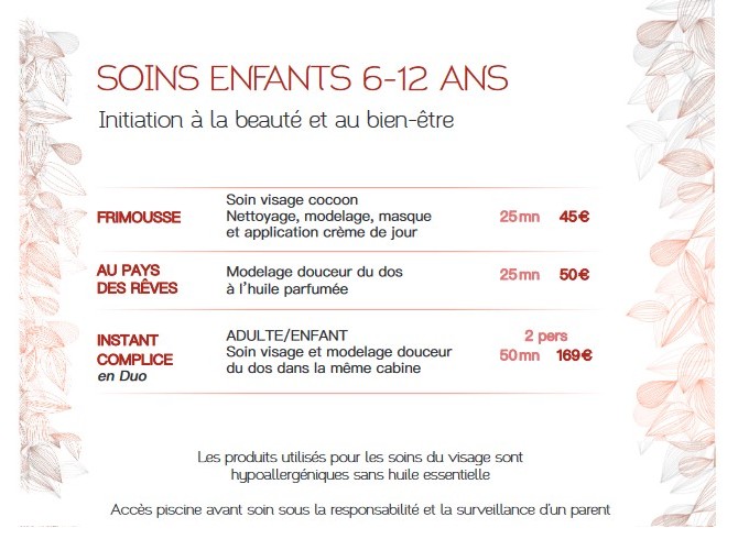 Soins enfants Excellence Spa Chorges