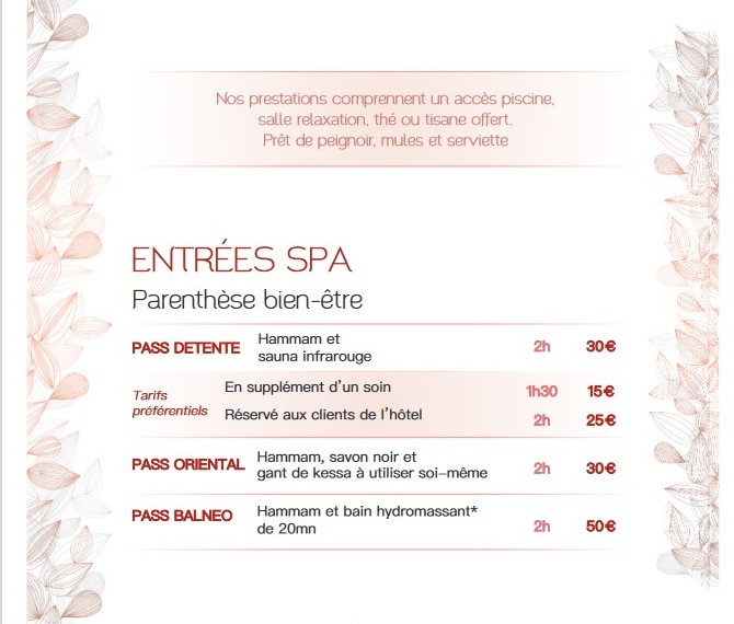 Entrées Spa Ax'Hôtel