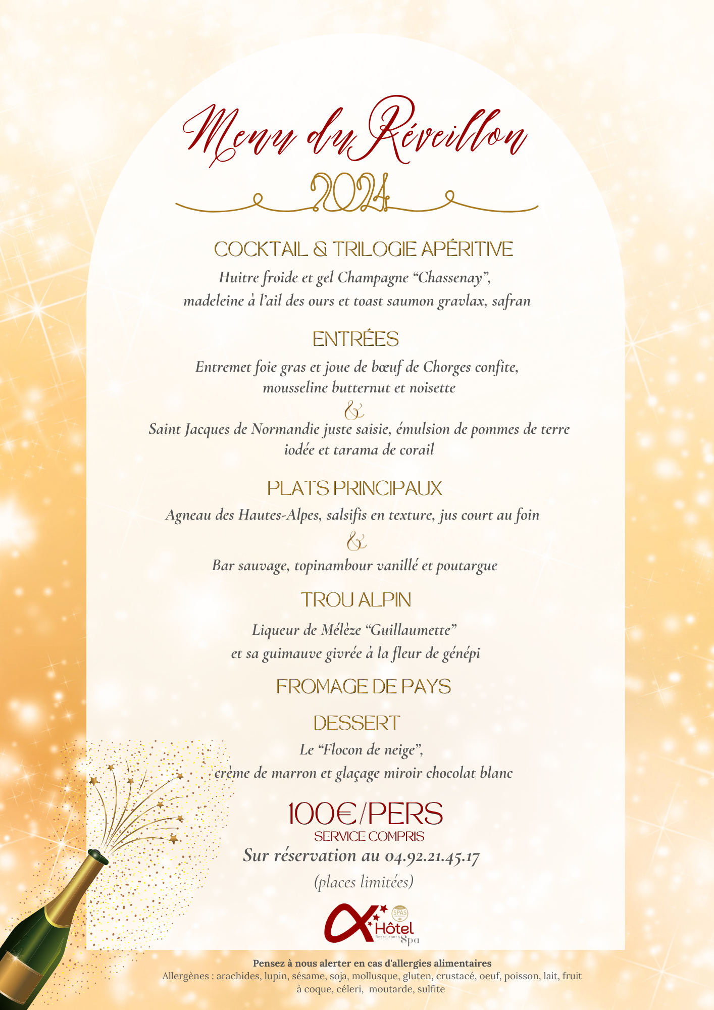MENU REVEILLON 2024